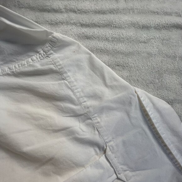 Faconnable Womens White Long Sleeve Button-Up Cotton Shirt Jacket Large Casual - Picture 8 of 8